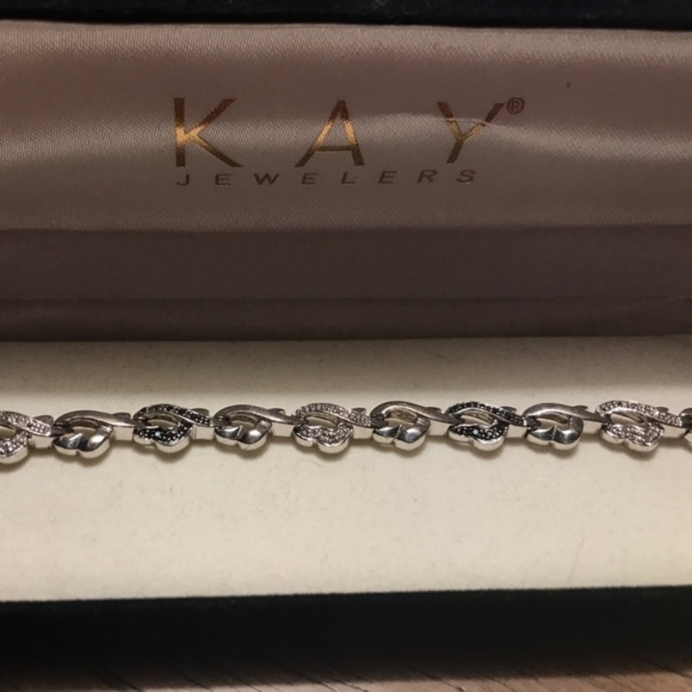 KAY Diamond Heart Sterling Silver Bracelet